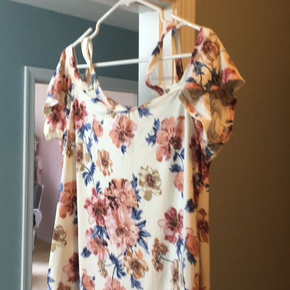 Off the shoulder maternity maxi